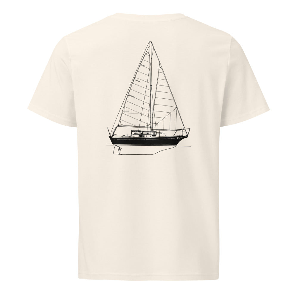 Bayfield 25 sailboat shirt in Natural - back design