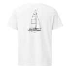 Hunter 336 sailboat shirt in White - back design