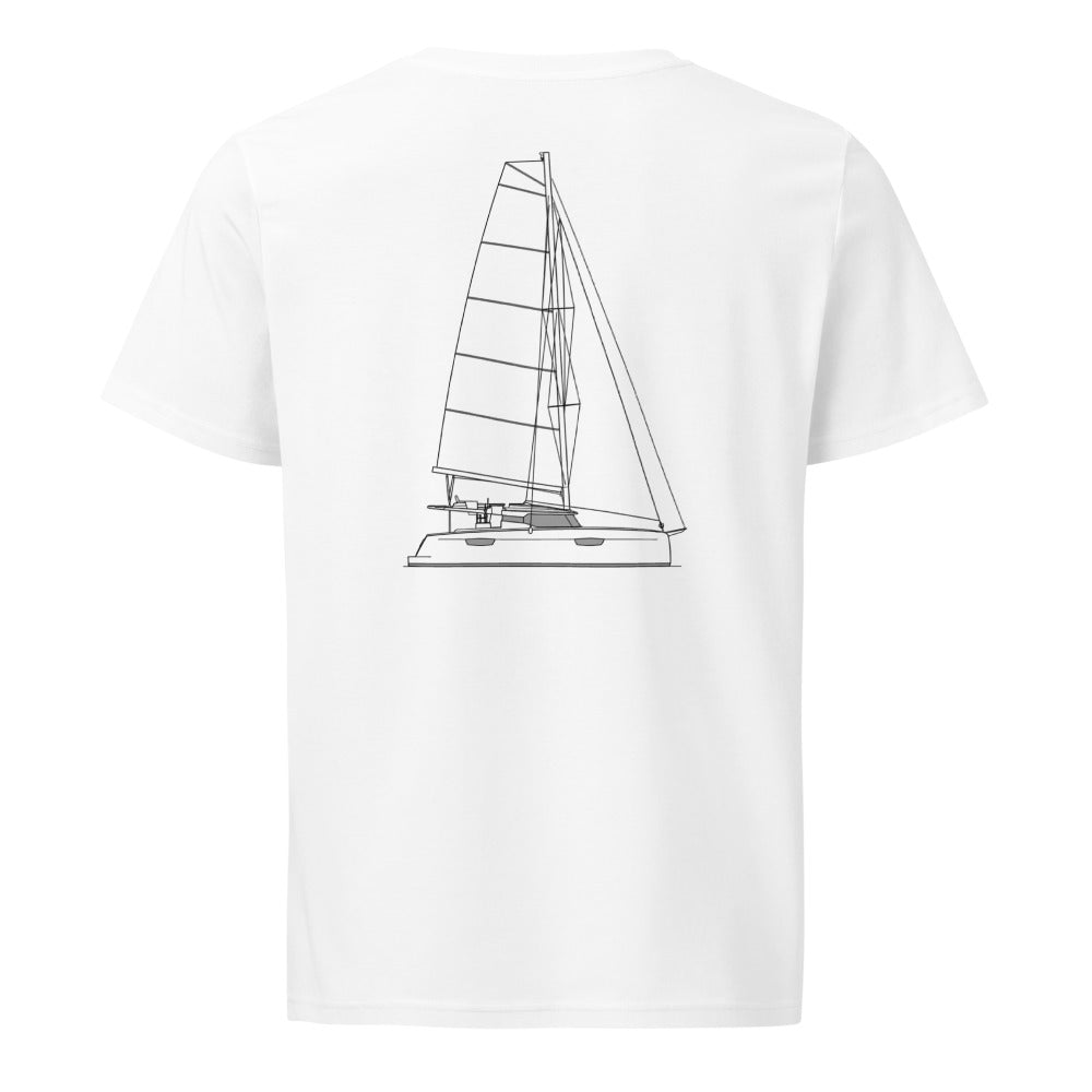Fountaine Pajot Saona 47 sailboat shirt in White - back design