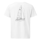 Hunter 34 sailboat shirt in White - back design