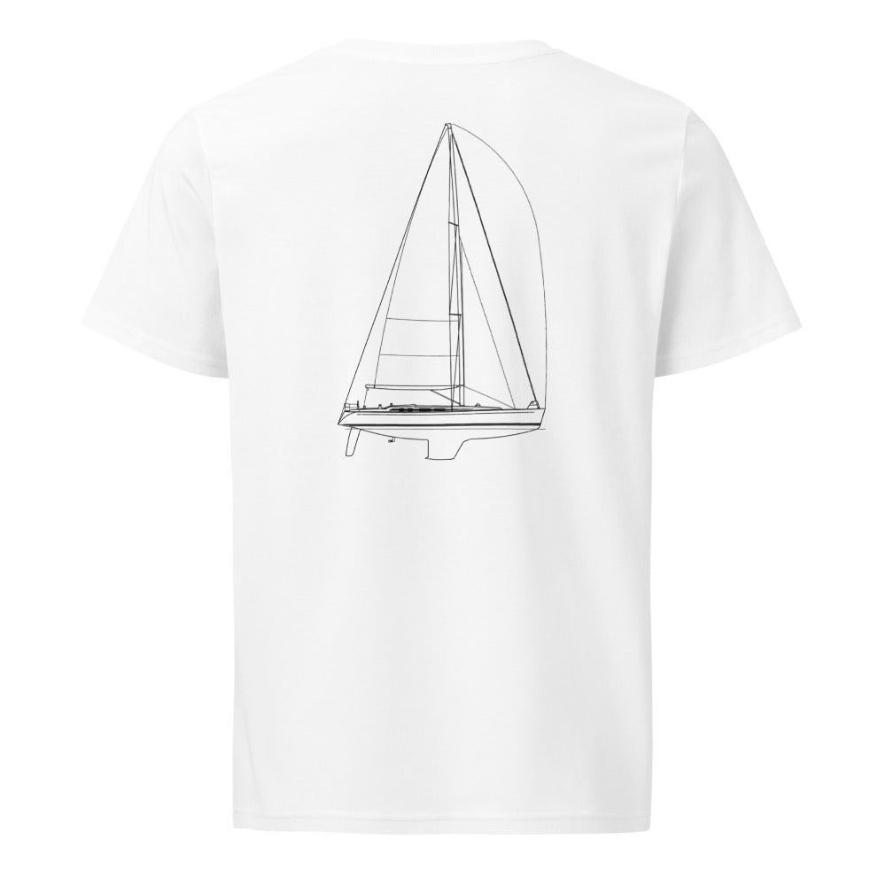 Nautor Swan 53 MK2 sailboat shirt in White - back design