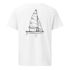 Chubasco Snipe sailboat shirt in White - back design