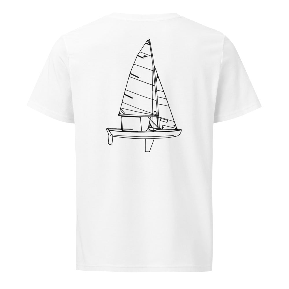 Chubasco Snipe sailboat shirt in White - back design