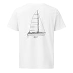 Hunter 44 DS sailboat shirt in White - back design