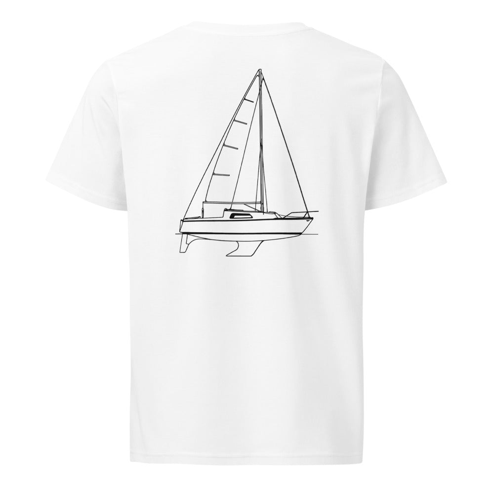 Jeanneau Love Love sailboat shirt in White - back design