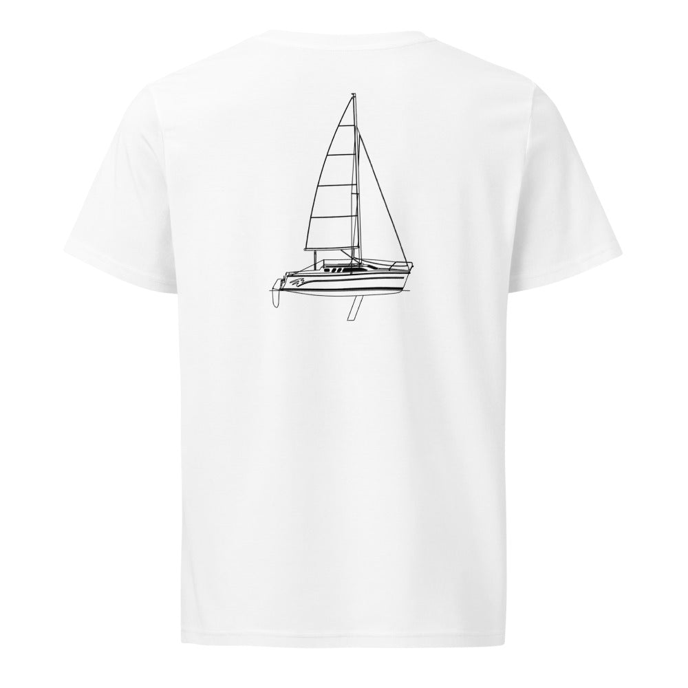 Hunter 426 sailboat shirt in White - back design