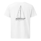 Hunter 40 sailboat shirt in White - back design