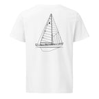 Hallberg-Rassy 44 sailboat shirt in White - back design