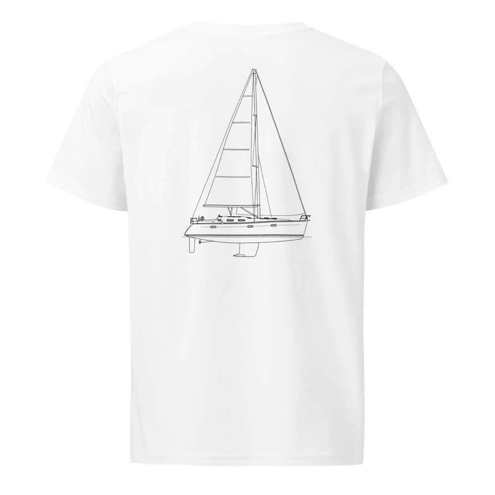 Beneteau 393 sailboat shirt in White - back design