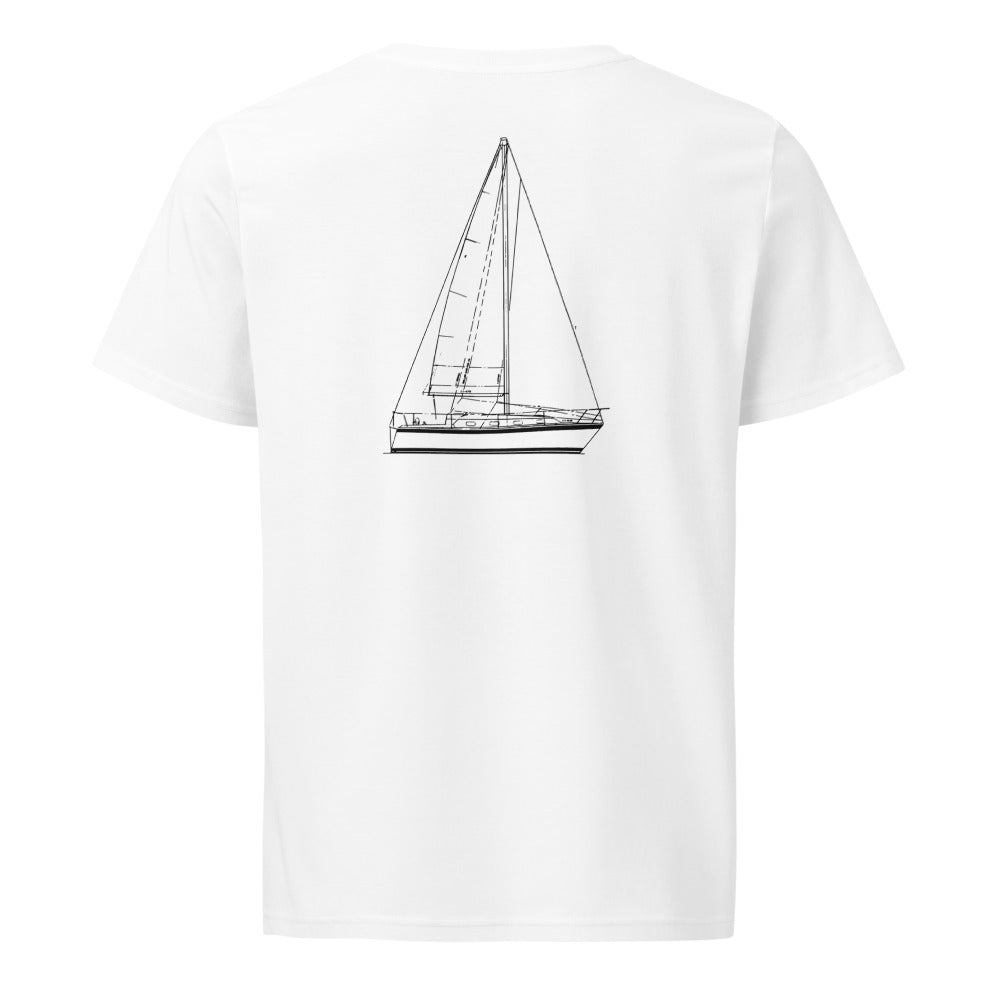Pearson 30 sailboat shirt in White - back design