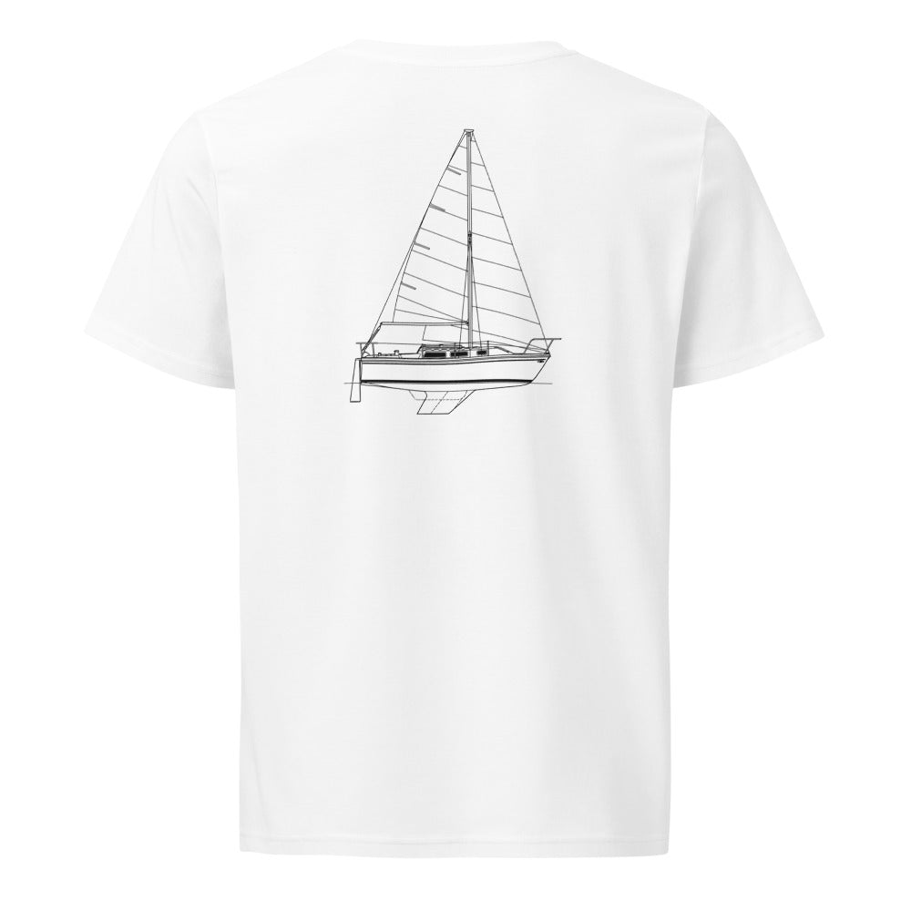Catalina Capri 25 sailboat shirt in White - back design