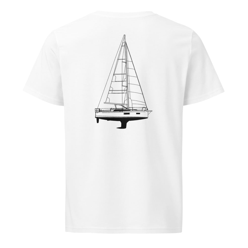 Beneteau Oceanis 34.1 sailboat shirt in White - back design