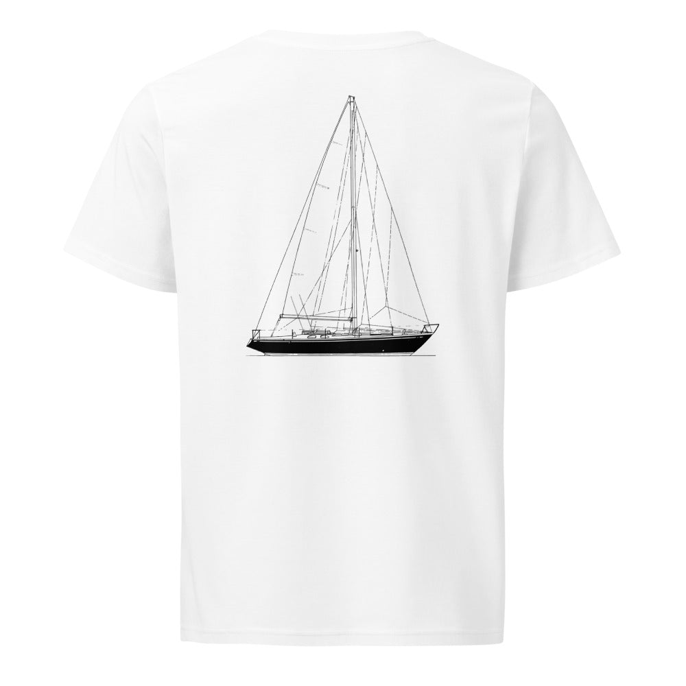 Nautor Swan 40 sailboat shirt in White - back design