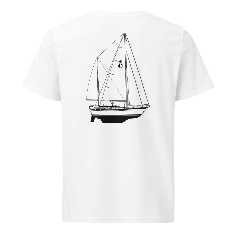 Endeavour 43 sailboat shirt in White - back design
