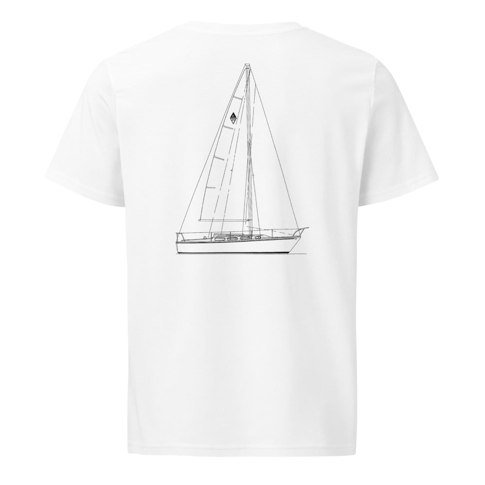 Catalina 30 MK II Tall Rig sailboat shirt in White - back design