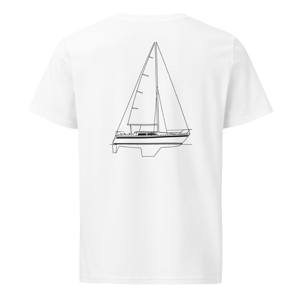 Moody S31 sailboat shirt in White - back design