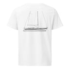 Hallberg-Rassy 43 Mki sailboat shirt in White - back design