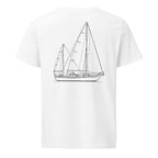 Hallberg-Rassy Rasmus 35 sailboat shirt in White - back design