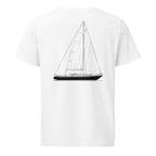 Hallberg-Rassy Mistress 32 sailboat shirt in White - back design