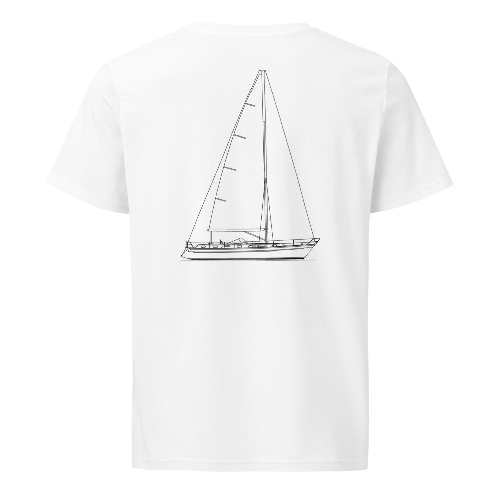 Hallberg-Rassy 42F MK II sailboat shirt in White - back design