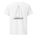 Hallberg-Rassy 40 sailboat shirt in White - back design