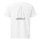 Hallberg-Rassy 31 sailboat shirt in White - back design