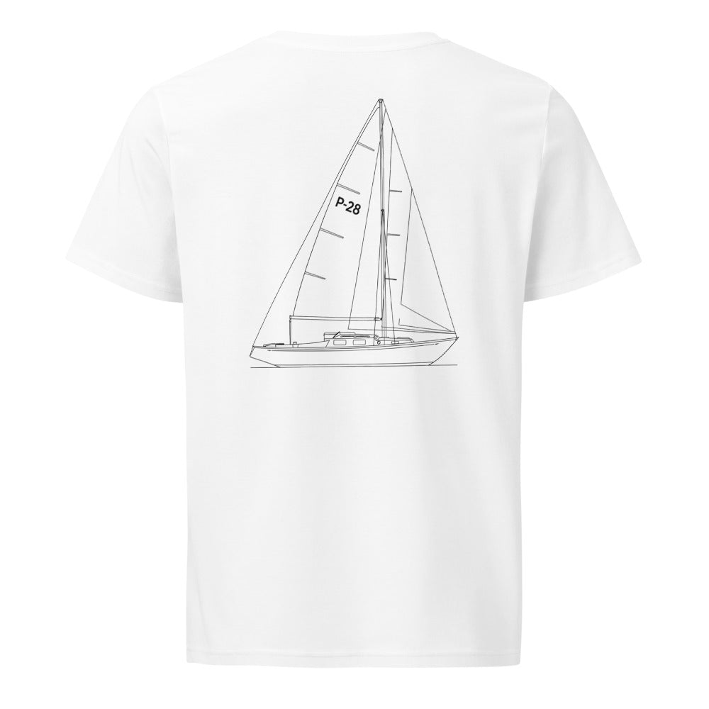 Hallberg-Rassy P-28 sailboat shirt in White - back design