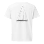 Hallberg-Rassy 53 sailboat shirt in White - back design