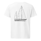 Hallberg-Rassy 42E sailboat shirt in White - back design