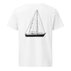 Hallberg-Rassy Monsun 31 sailboat shirt in White - back design