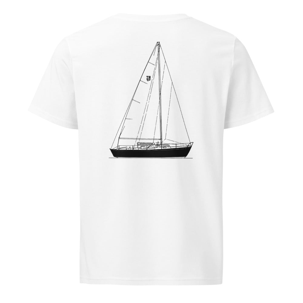 Tartan Soverel 27 sailboat shirt in White - back design