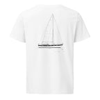 Hallberg-Rassy 38 sailboat shirt in White - back design