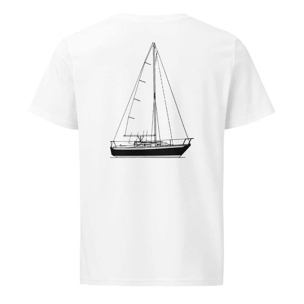 Ericson 27 sailboat shirt in White - back design