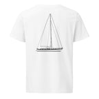 Hallberg-Rassy 62 sailboat shirt in White - back design
