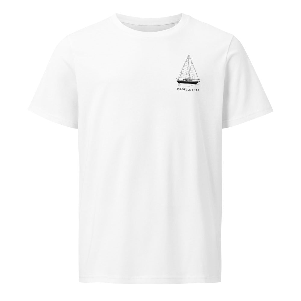 Bayfield 25 sailboat shirt in White - front design