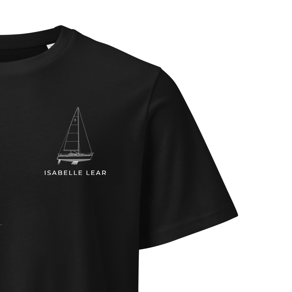 Catalina 320 Shoal Keel sailboat shirt in Black - closeup detail