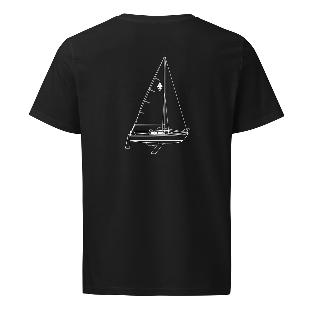 Catalina 22 sailboat shirt in Black - mockup