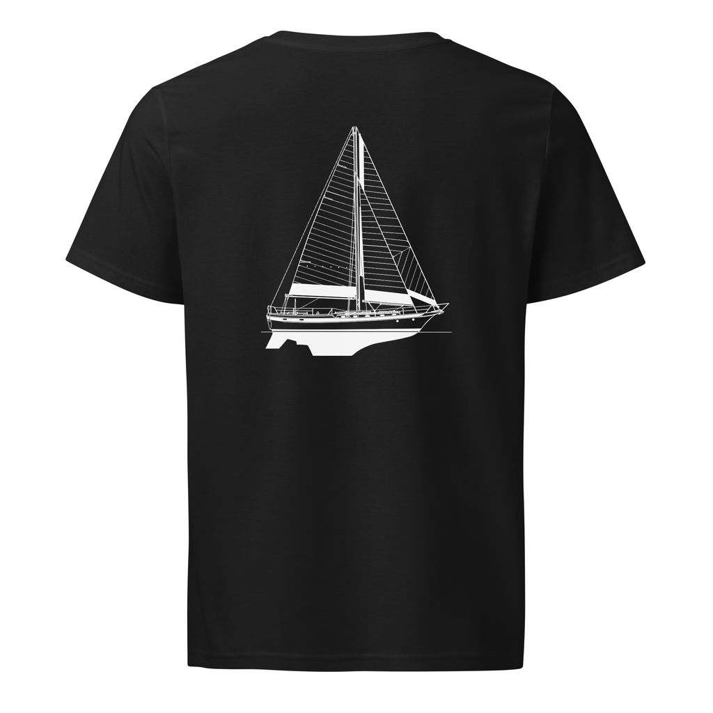 CSY 44 Center Cockpit sailboat shirt in Black - mockup