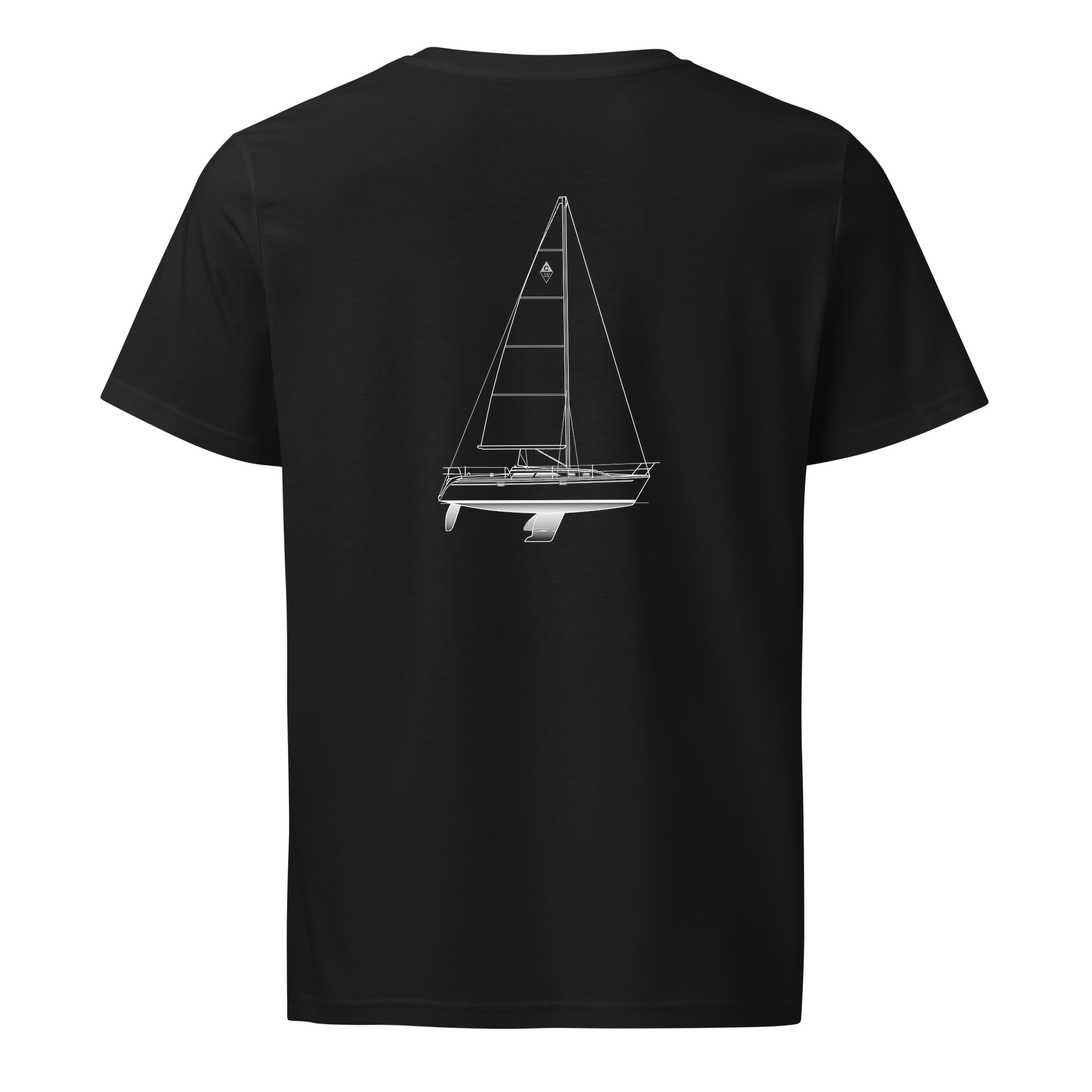 Catalina 320 sailboat shirt in Black - mockup