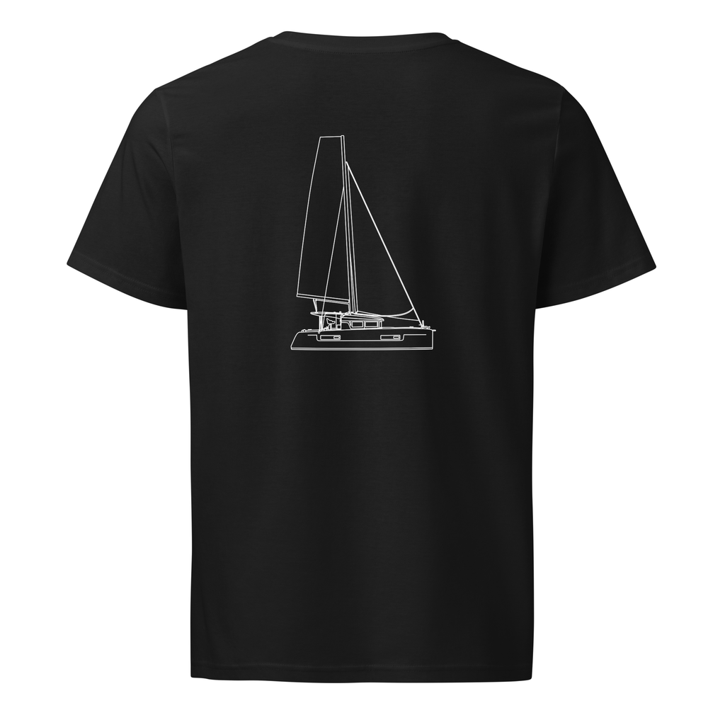 Lagoon 40 sailboat shirt in Black - mockup