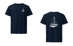 CSY 44 Center Cockpit sailboat shirt in Navy - front and back view