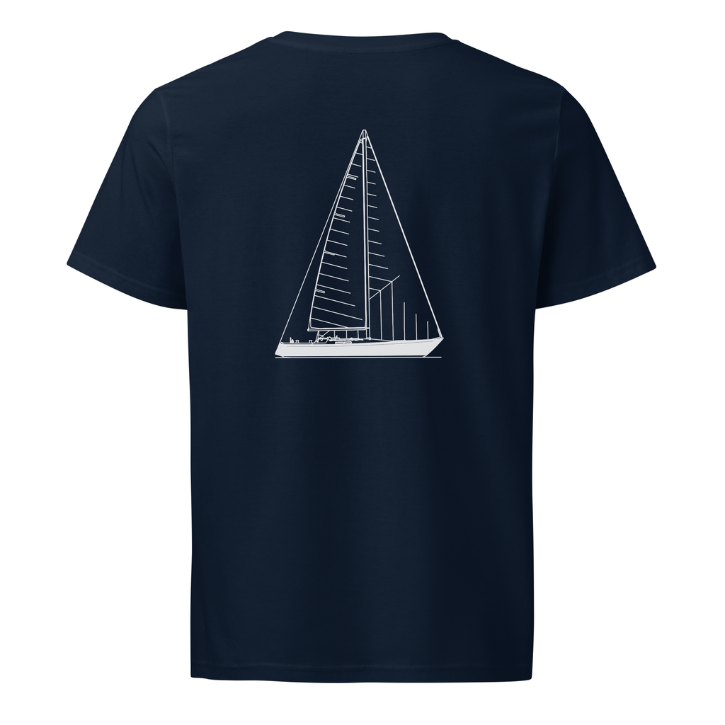 C&C Landfall 43 sailboat shirt in Navy - mockup