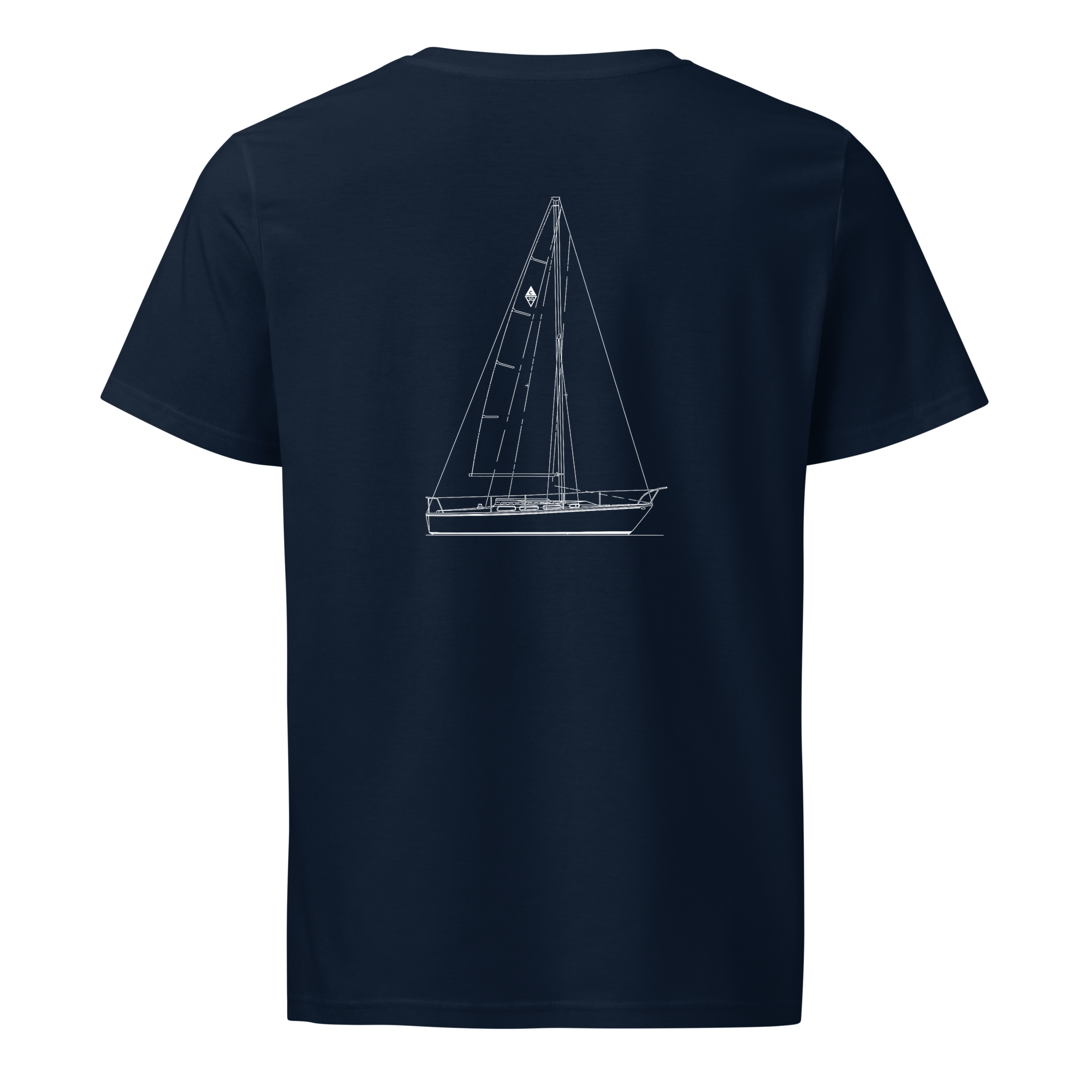 Catalina 30 sailboat shirt in Navy - mockup