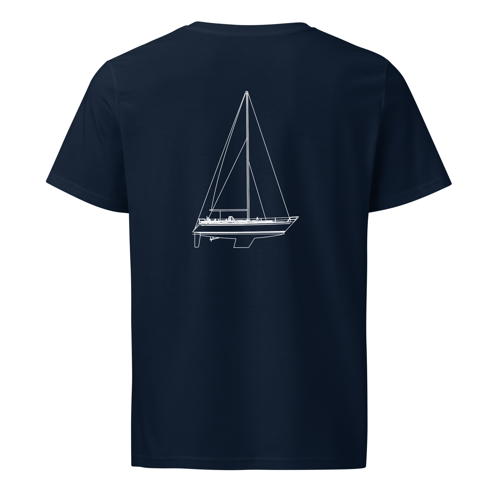 Nautor Swan 391 sailboat shirt in Navy - mockup