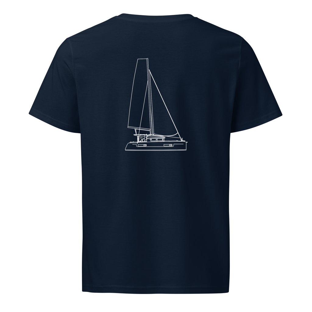 Lagoon 40 sailboat shirt in Navy - mockup