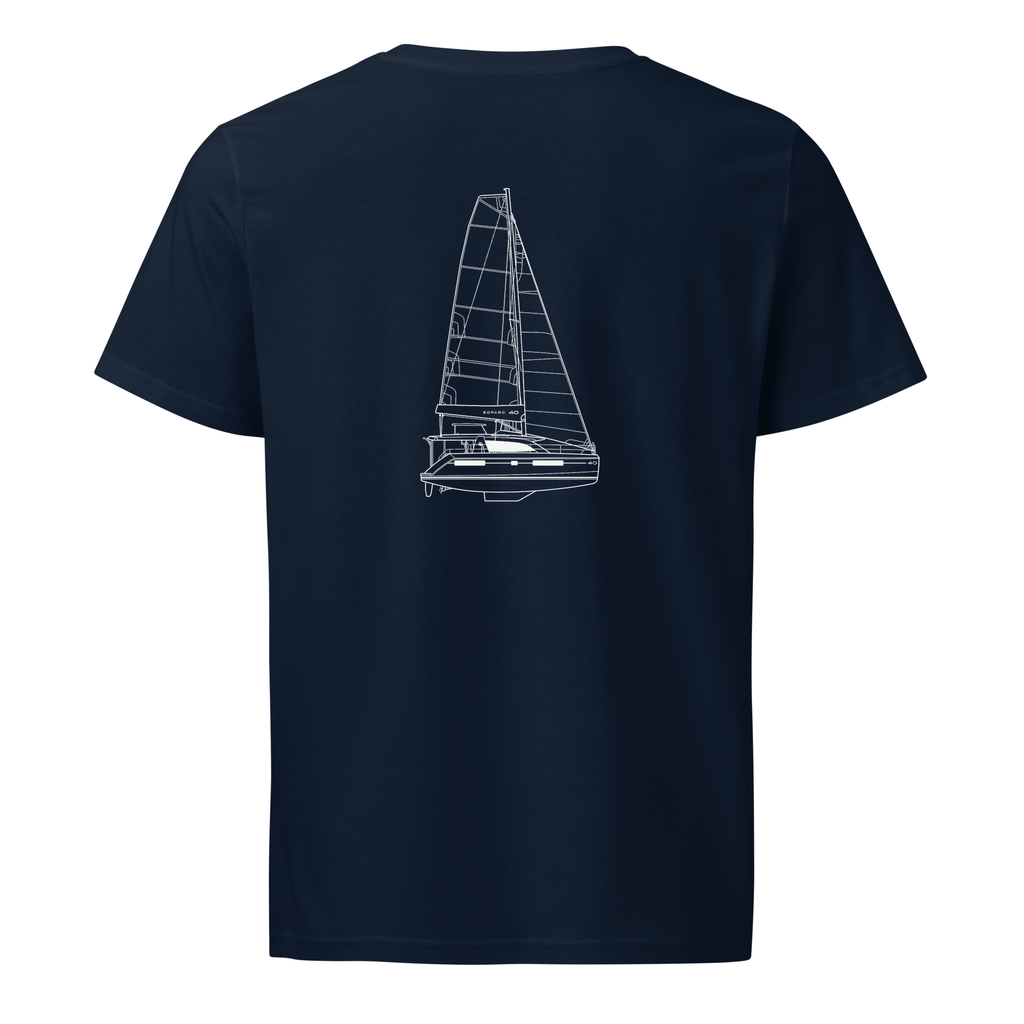 Leopard 40 sailboat shirt in Navy - mockup