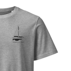 CSY 44 Center Cockpit sailboat shirt in Heather Grey - closeup detail