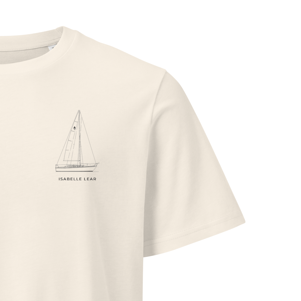 Catalina 30 sailboat shirt in Natural - closeup detail