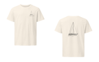 Nautor Swan 391 sailboat shirt in Natural - front and back view