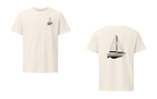 CSY 44 Center Cockpit sailboat shirt in Natural - front and back view